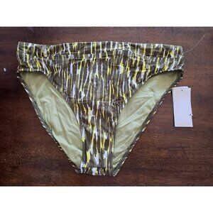 NWT Ella Moss L High Waist Tiger Stripe Swimsuit Bikini Bottom 124535